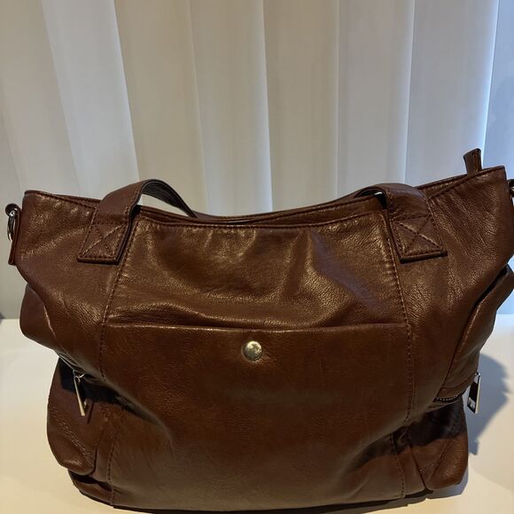 Sam & Hadley Brown Faux Leather Shoulder Bag- Excellent Used Condition - Picture 2 of 10